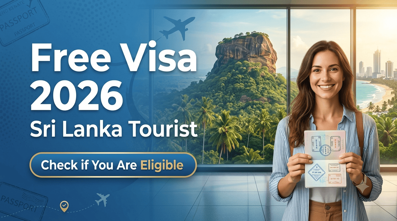 Sri Lanka tourist visa approval document next to a passport and boarding pass